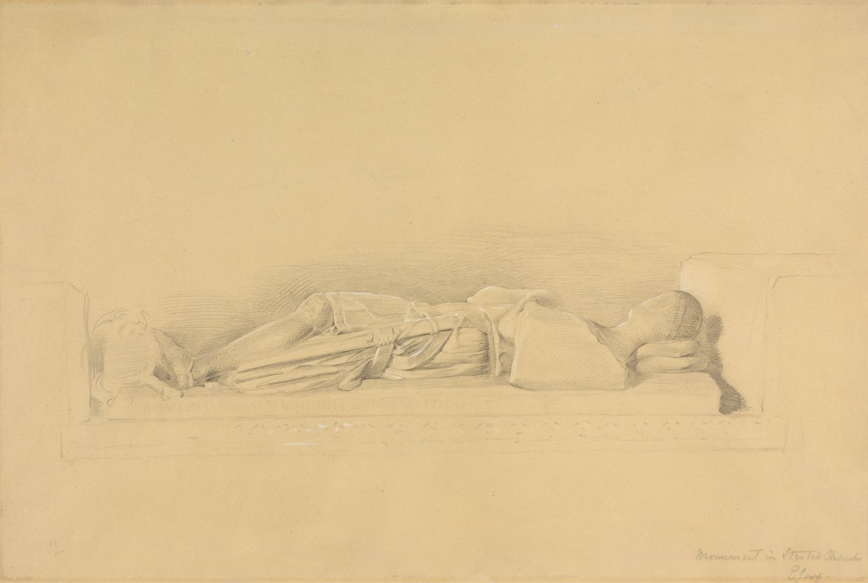 Egy keresztes lovag képmása, Stisted Church alkotó: George Richmond