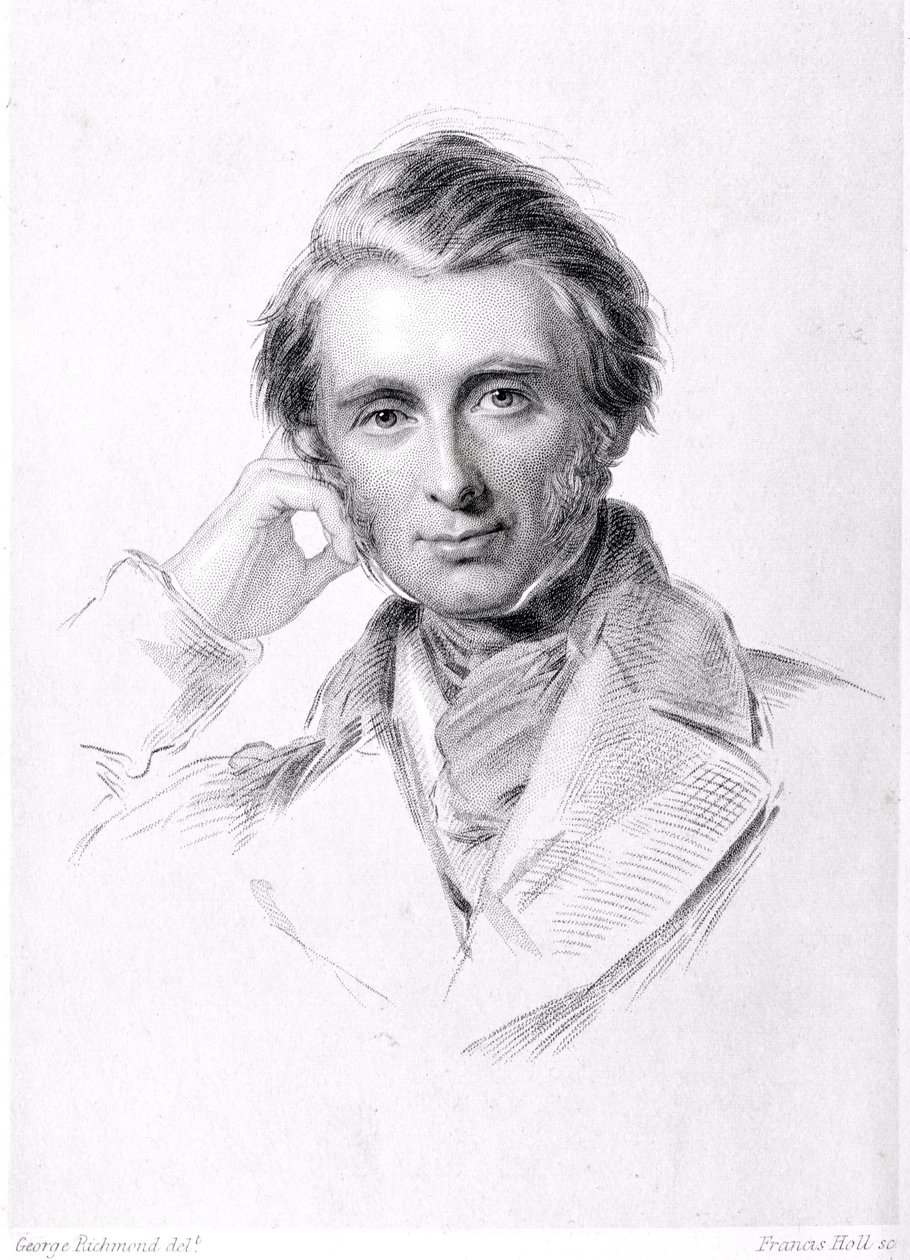 John Ruskin (1819-1900) portréja, amelyet Francis Holl (1815-84) vésett alkotó: George Richmond