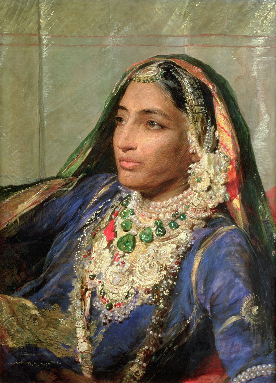Portrait of Rani Jindan Singh, In An Indian Sari alkotó: George Richmond