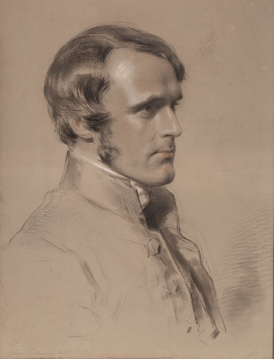 John Jackson tiszteletes, 1853 (fekete, piros és fehér kréta papíron) alkotó: George Richmond