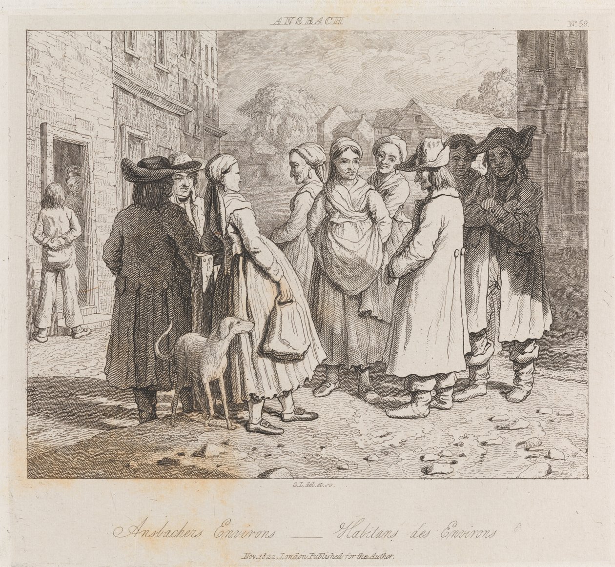 Anbachers, Ansbach, 1821 körül (rézkarc) alkotó: George Robert Lewis
