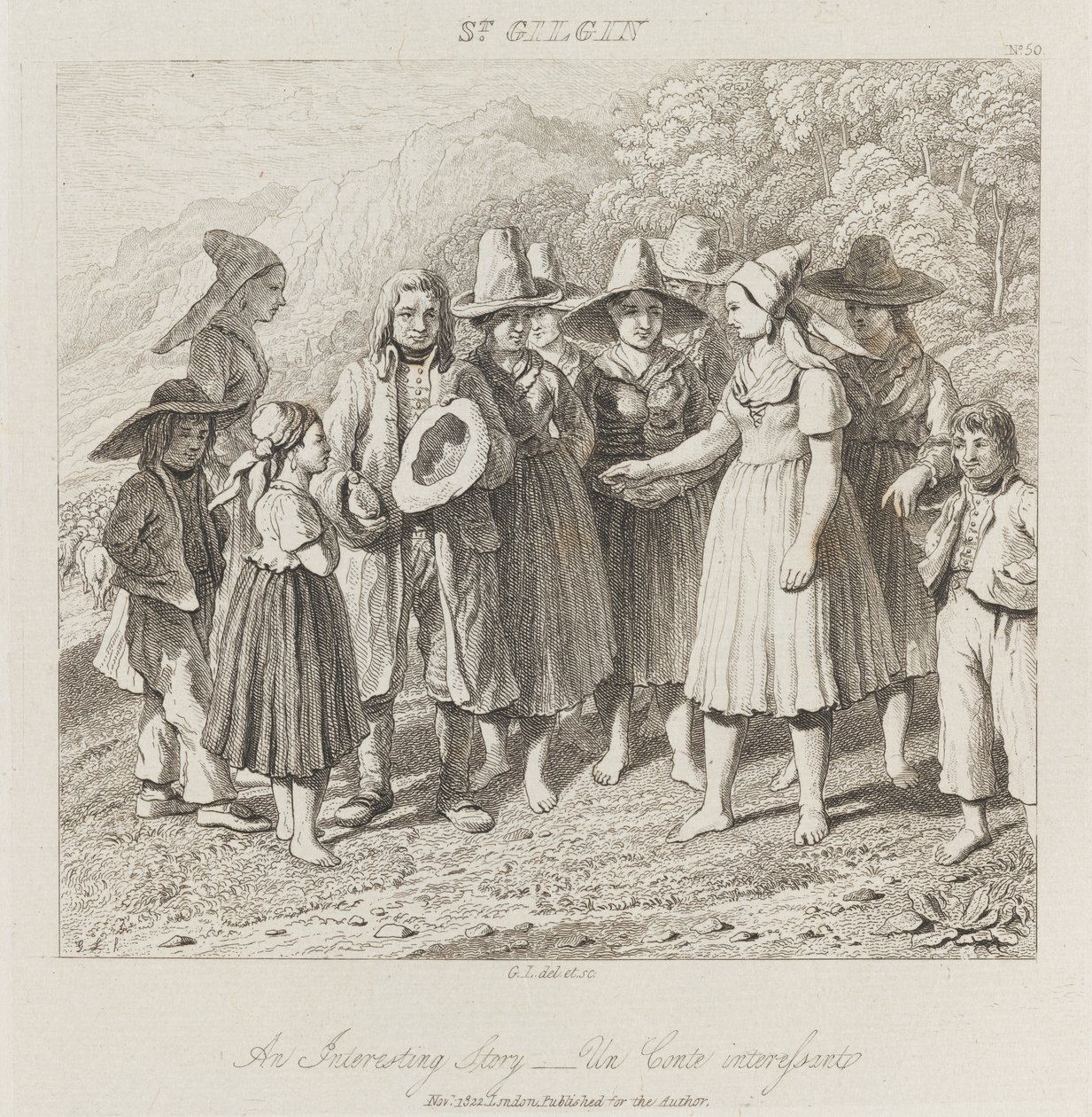 Érdekes történet, St. Gilgin, 1821 körül (rézkarc) alkotó: George Robert Lewis
