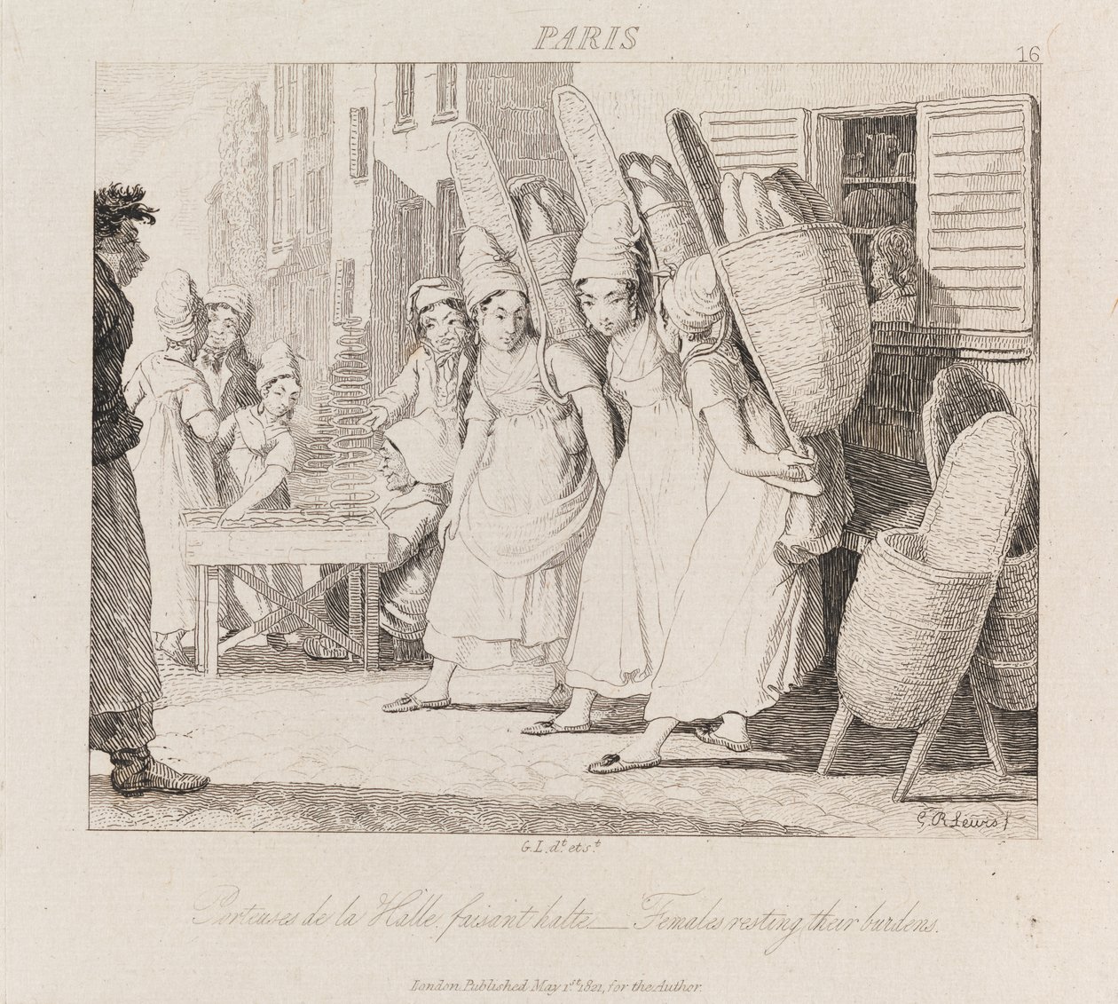 Pihenő nők, Párizs, 1821 körül (rézkarc) alkotó: George Robert Lewis