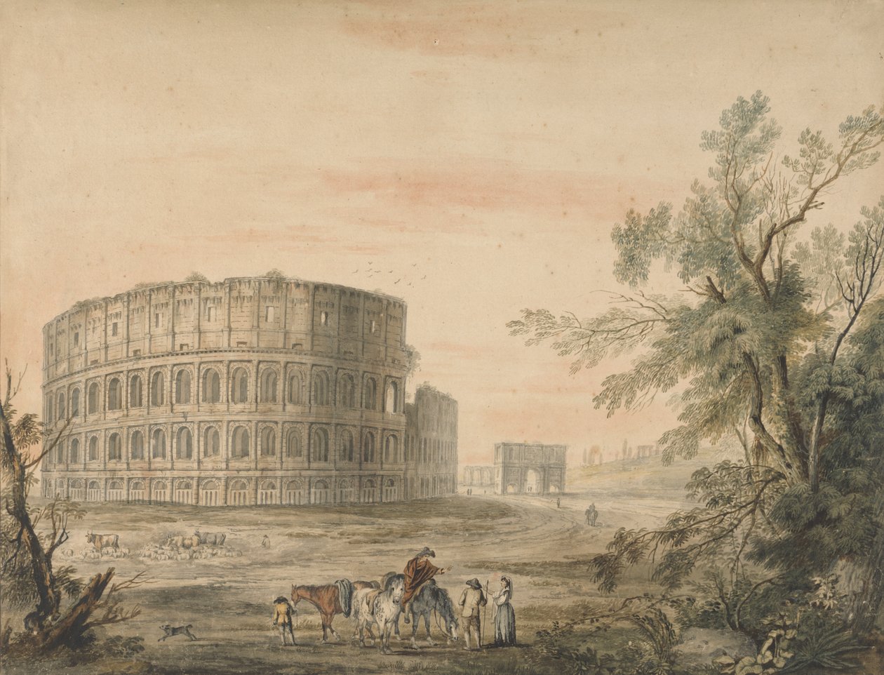 Colosseum, Róma, ívvel balra alkotó: George Robertson
