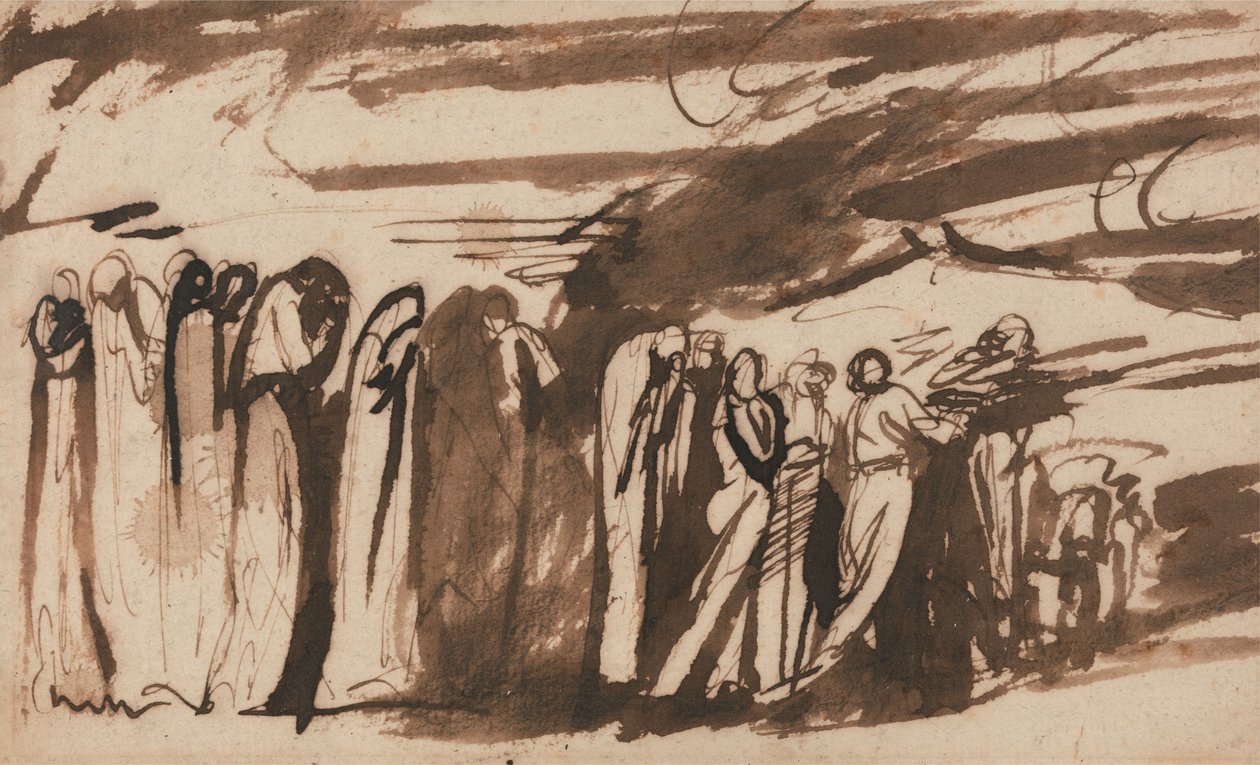A kárhozottak menete: Vázlat Dante „Inferno” című művéhez alkotó: George Romney