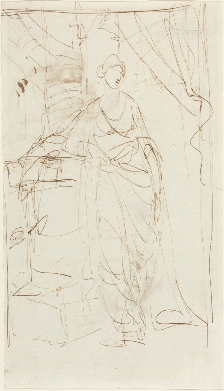 Egy elegáns hölgy klasszikus ruhában [előlap] alkotó: George Romney
