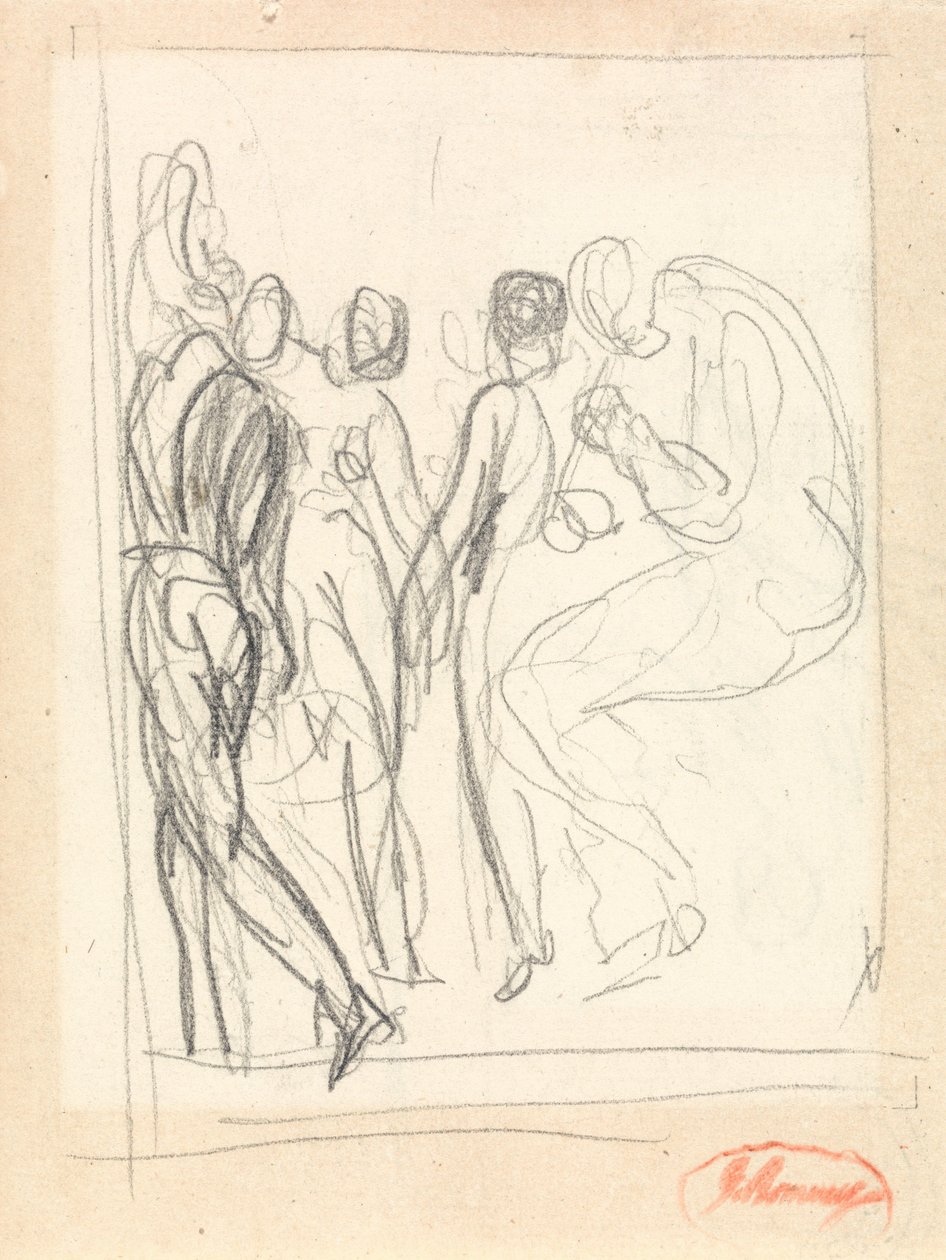 Táncosok és zenészek, valószínűleg a „L’Allegro” című darabhoz alkotó: George Romney