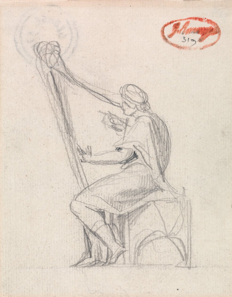 Dávid hárfán játszik alkotó: George Romney