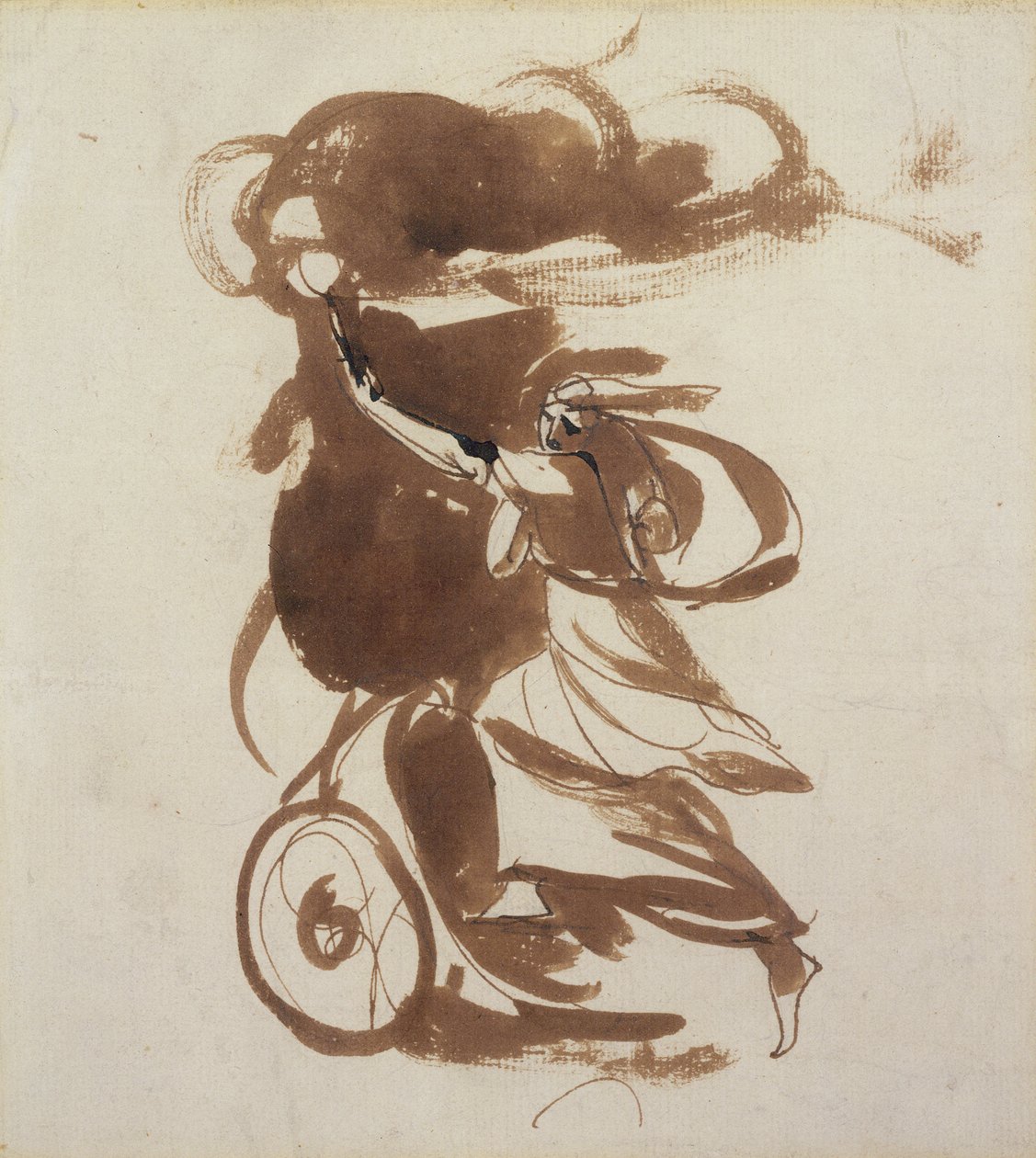 Emma Hart, mint Médea (toll és barna tinta, valamint papíron lévő ceruzanyomok lemosása) alkotó: George Romney
