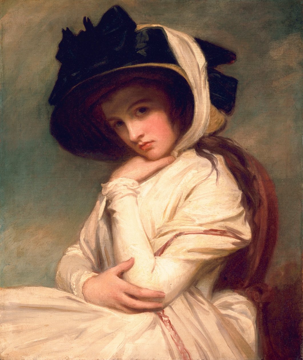 Emma Hart, később Lady Hamilton, szalmakalapban, 1782-94 körül alkotó: George Romney