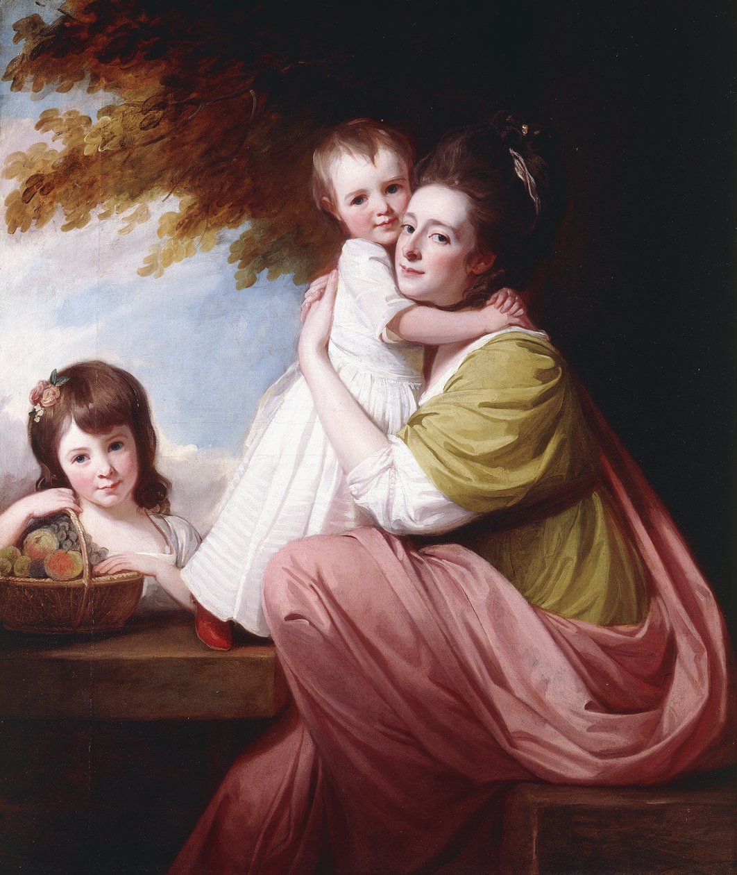 Dorothy Stables és lányai, Harriet és Maria csoportportréja, háromnegyed hosszúság, 1777-78 alkotó: George Romney