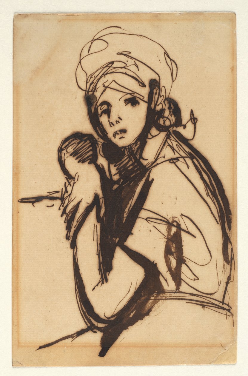 Egy fiatal nő félalakos szobra alkotó: George Romney
