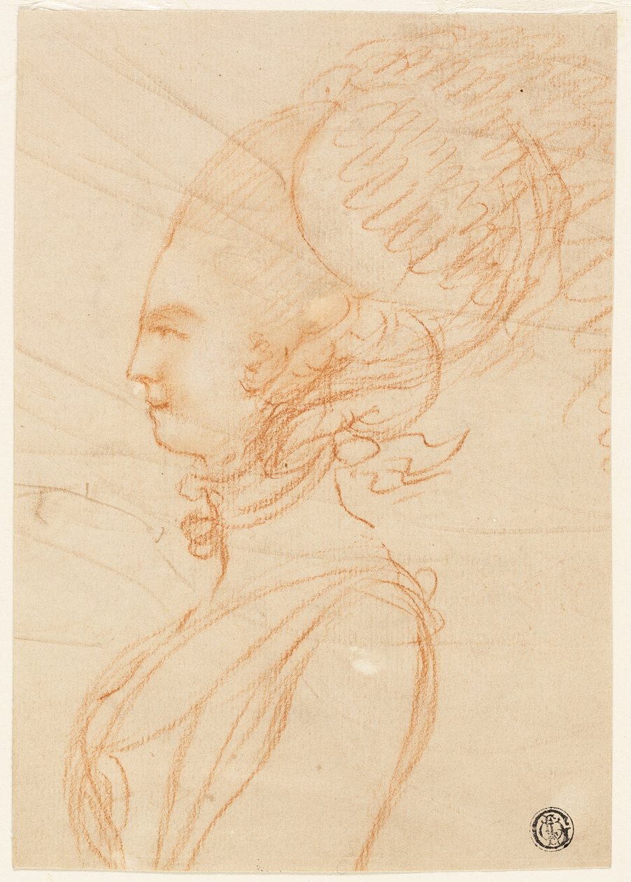 Balra néző nő félalakos profilportréja alkotó: George Romney