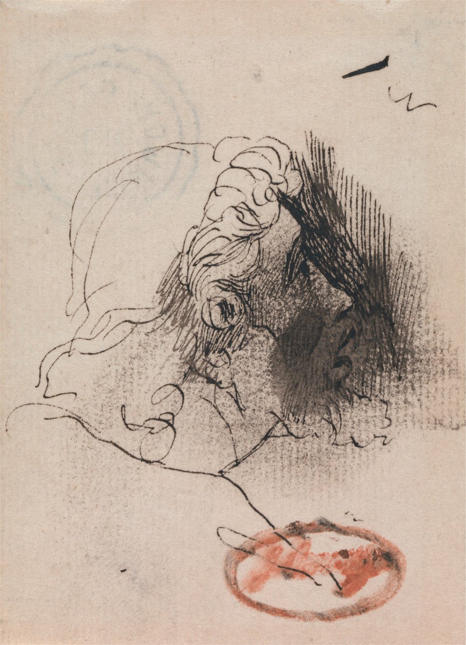 Egy férfi profilból látható feje alkotó: George Romney