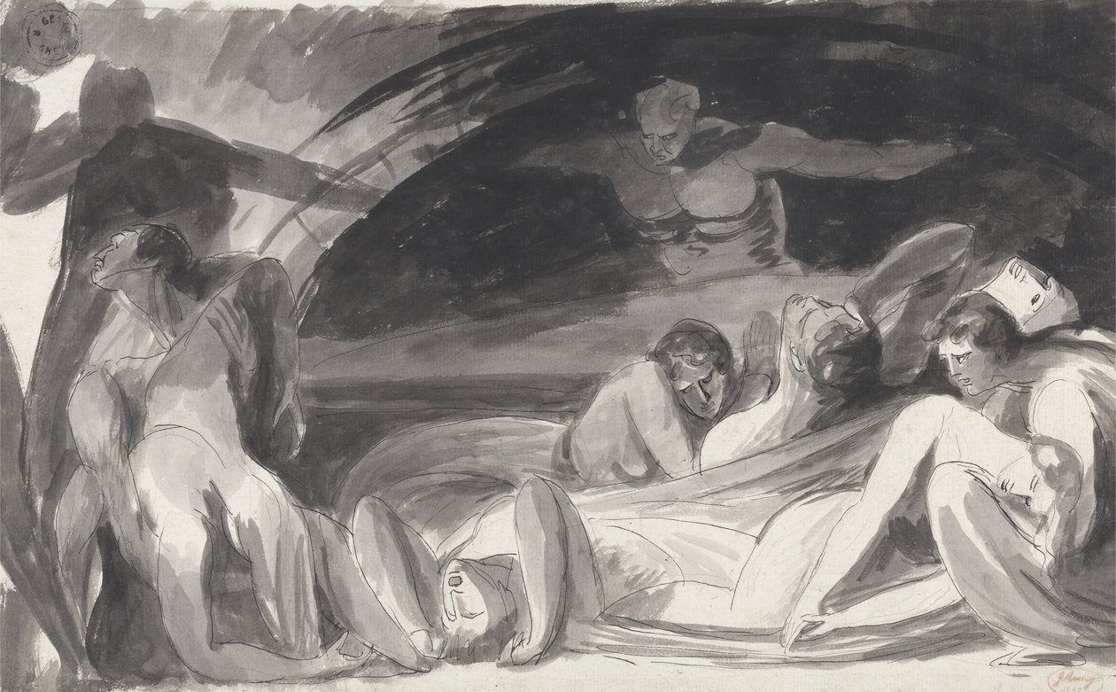 Howard meglátogat egy börtönt (toll és tinta, majd grafitos mosás fektetett papíron) alkotó: George Romney