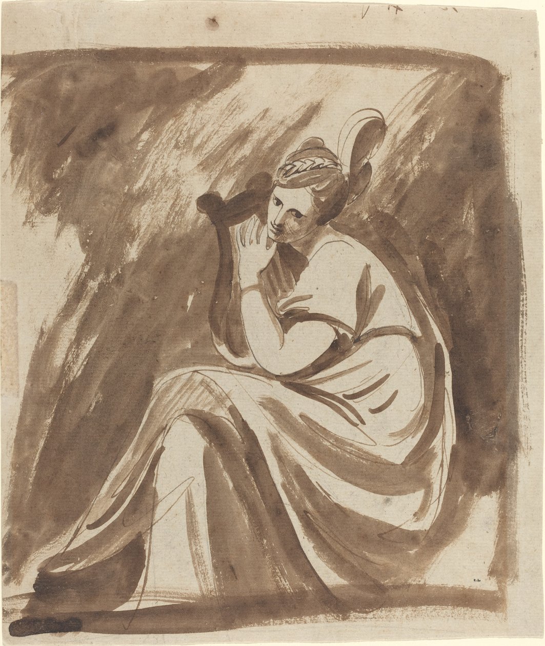 Lady Hamilton lírát játszik alkotó: George Romney