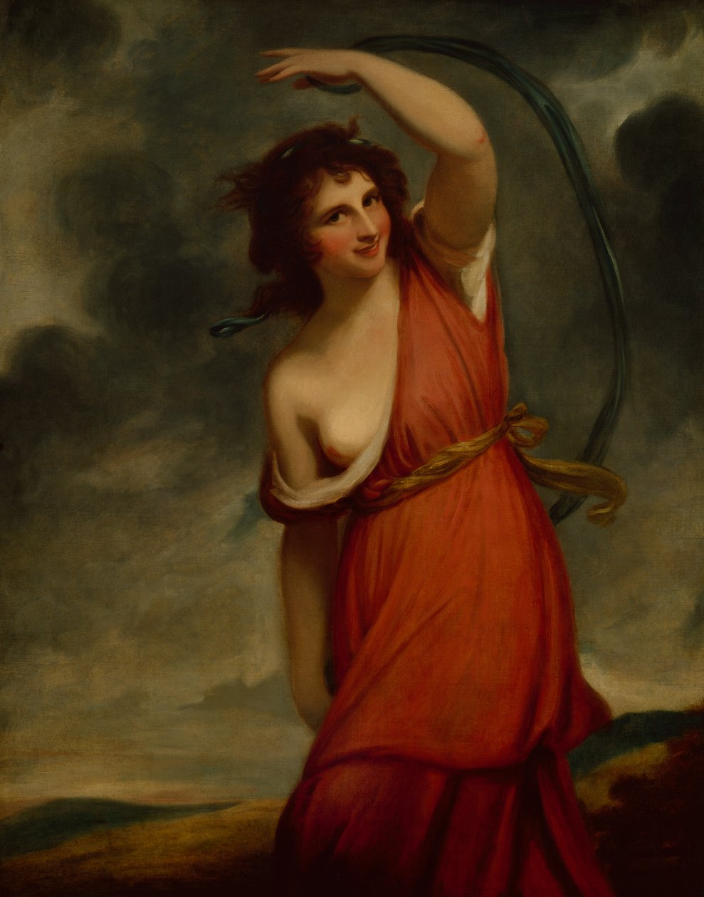 Lady Hamilton mint Mirth (olaj, vászon) alkotó: George Romney