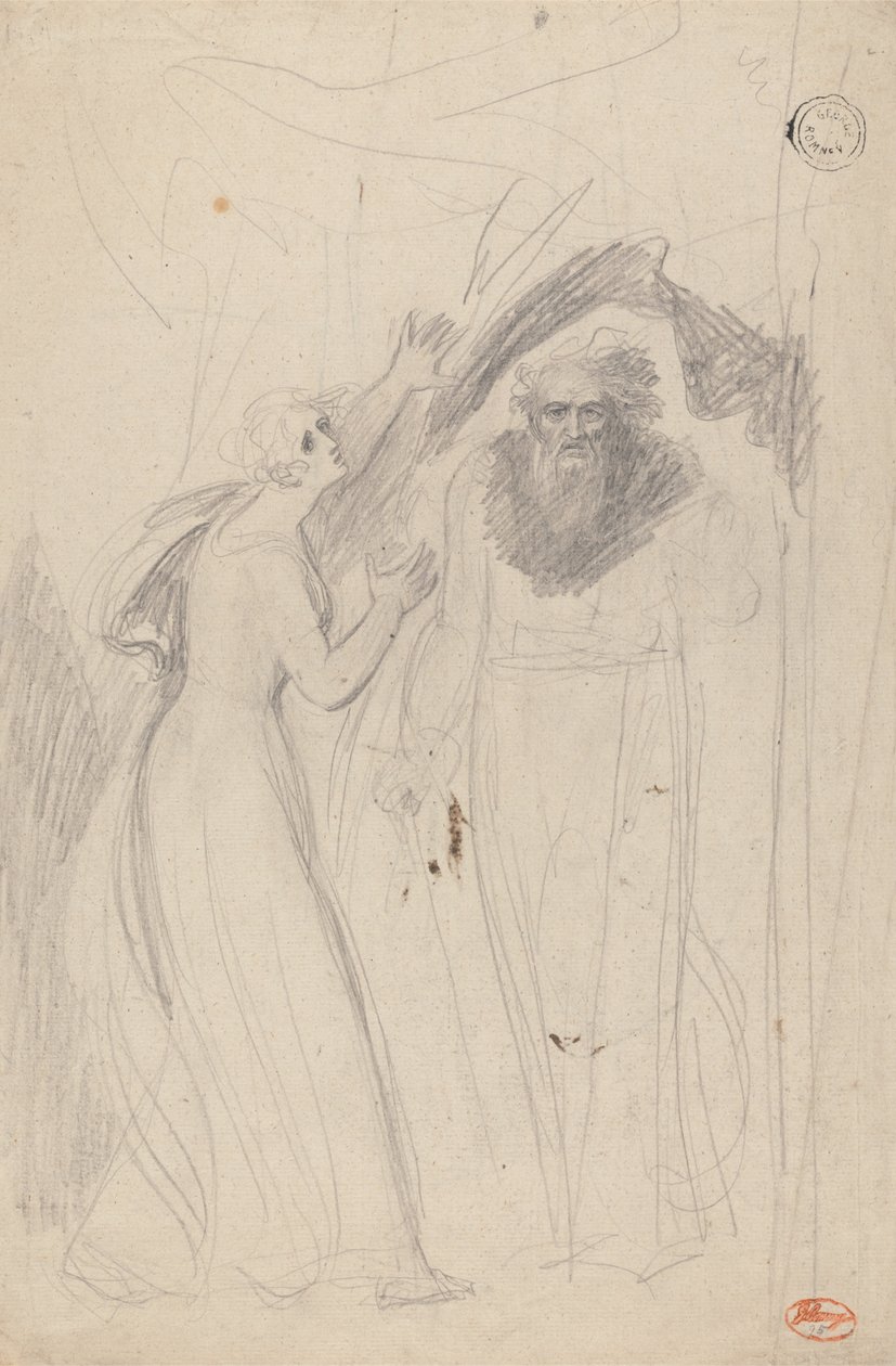 Hölgy áll egy oszlop mellett alkotó: George Romney