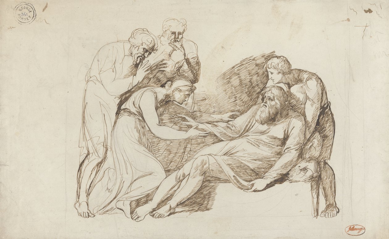 Lear Awakened by Cordelia alkotó: George Romney
