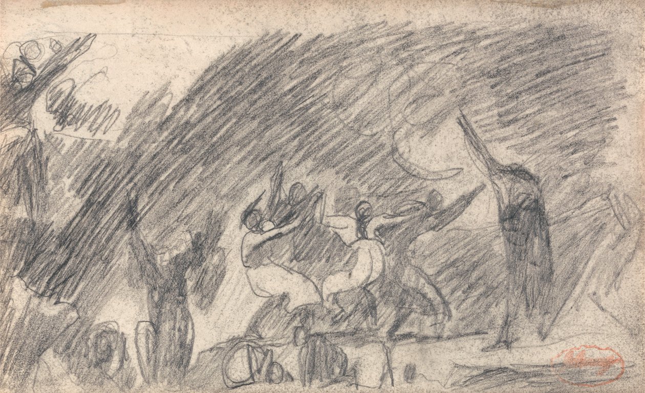 Macbeth a boszorkányok barlangjában: második látogatás alkotó: George Romney