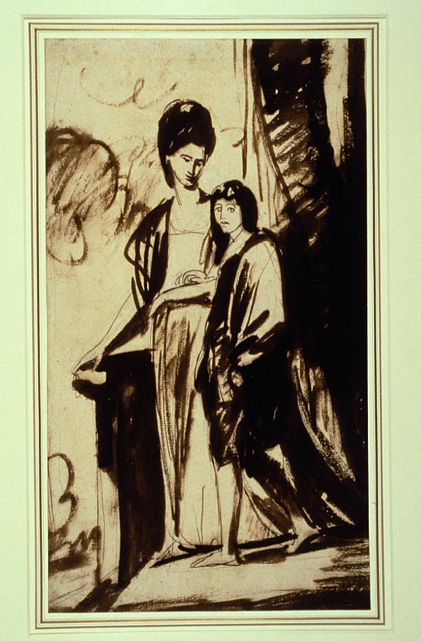 Egy anya és fia portréja (valószínűleg Jane, Gordon hercegnője és fia, George, Huntley első márkija) alkotó: George Romney