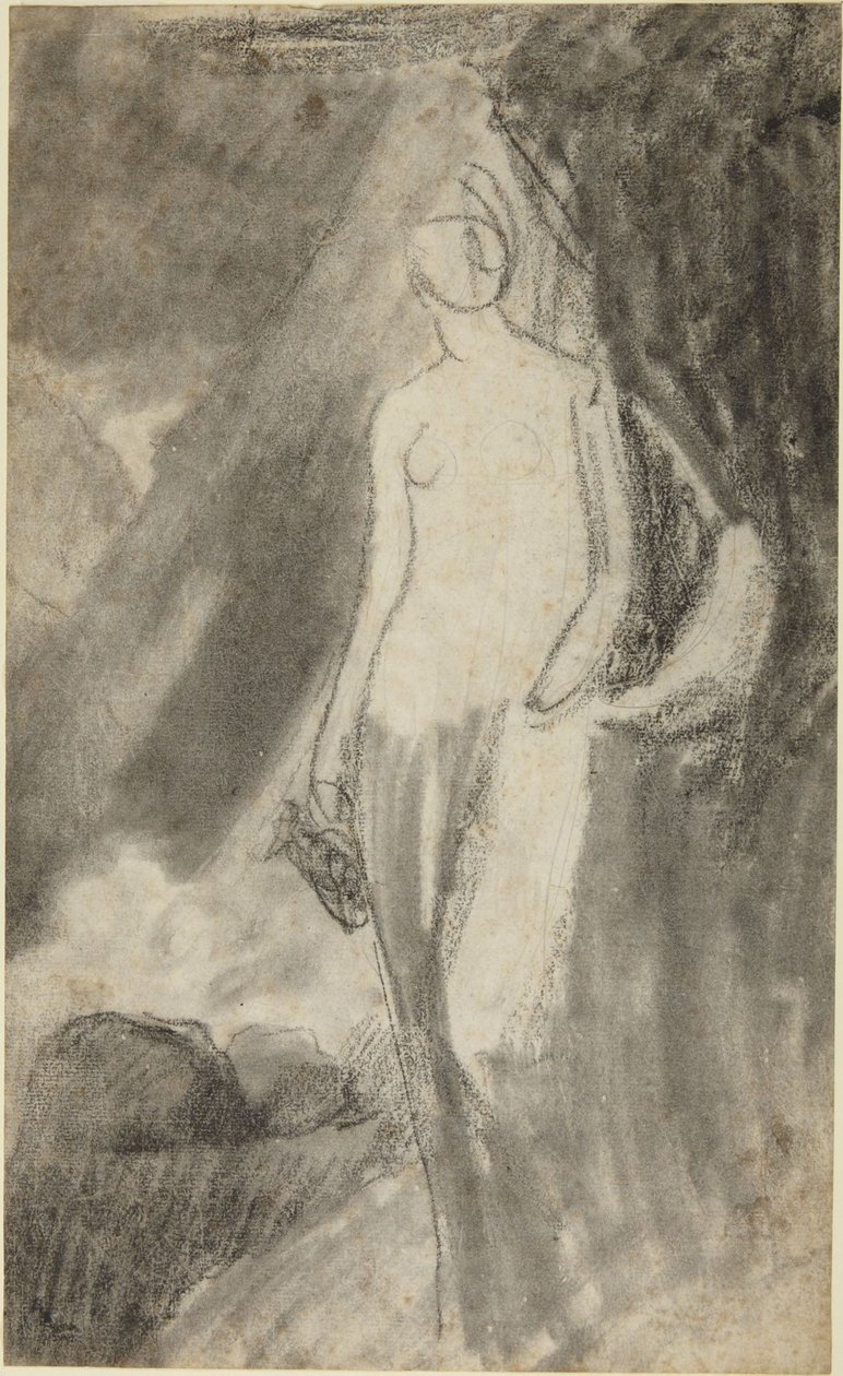 Álló nő portrévázlata alkotó: George Romney