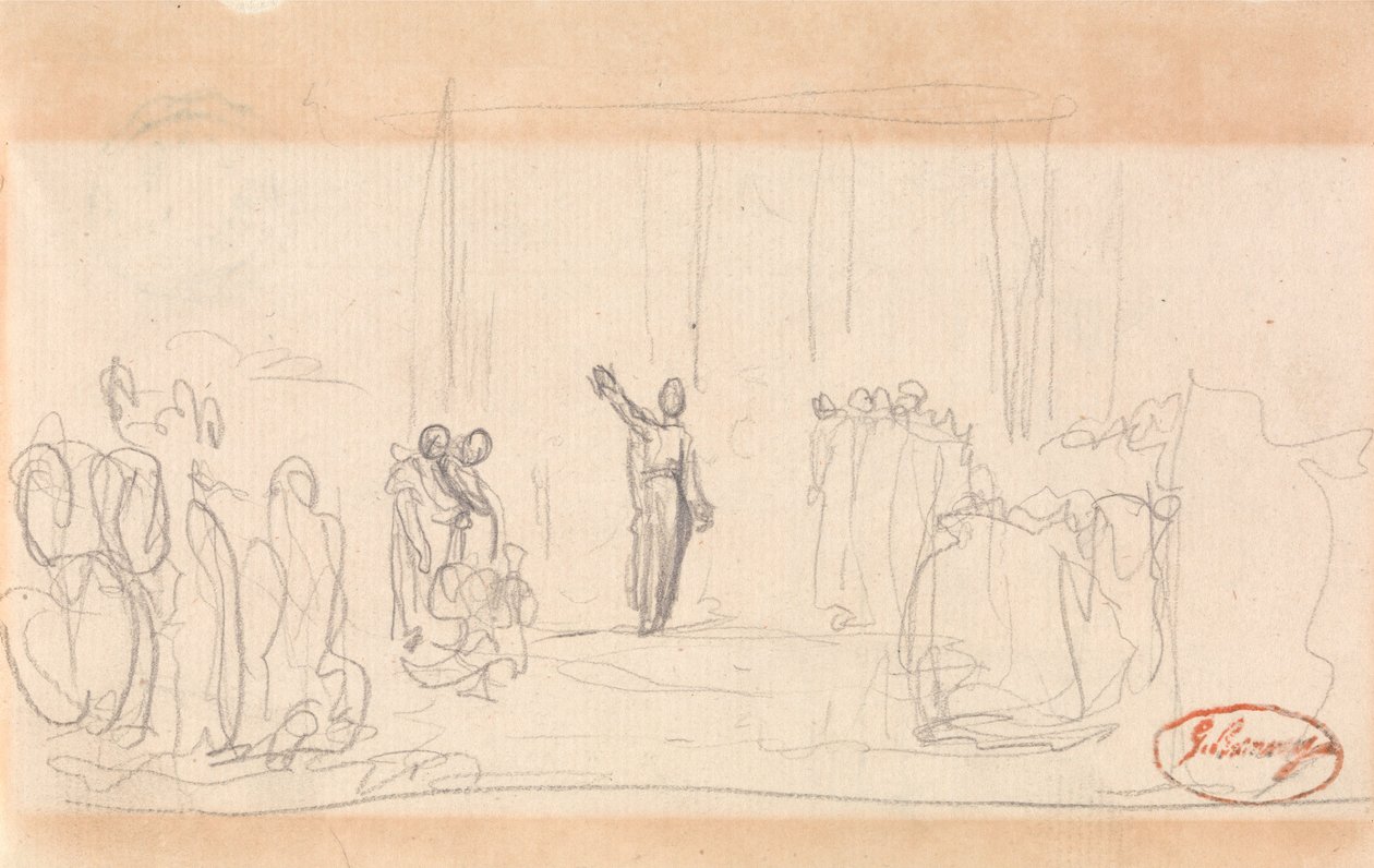 Talán egy tömeg egy prófétanő előtt alkotó: George Romney
