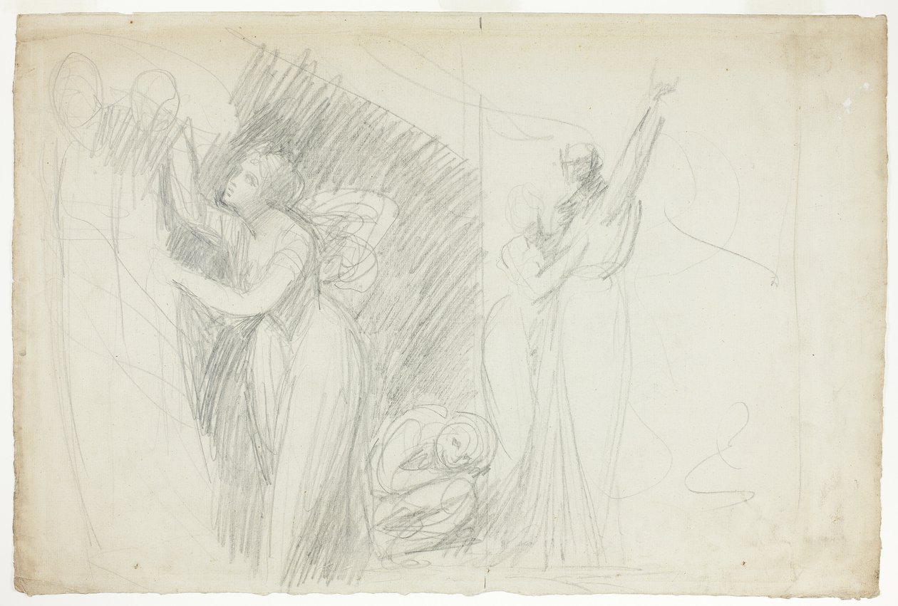 Prospero, Miranda és Caliban a The Tempestből alkotó: George Romney