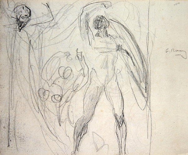 Sátán, bűn és halál (ceruza papíron) alkotó: George Romney