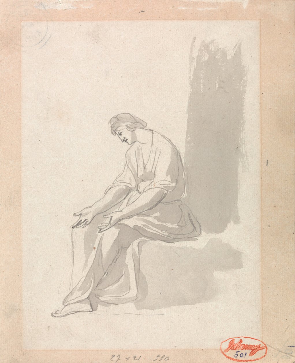 Ülő nő alkotó: George Romney