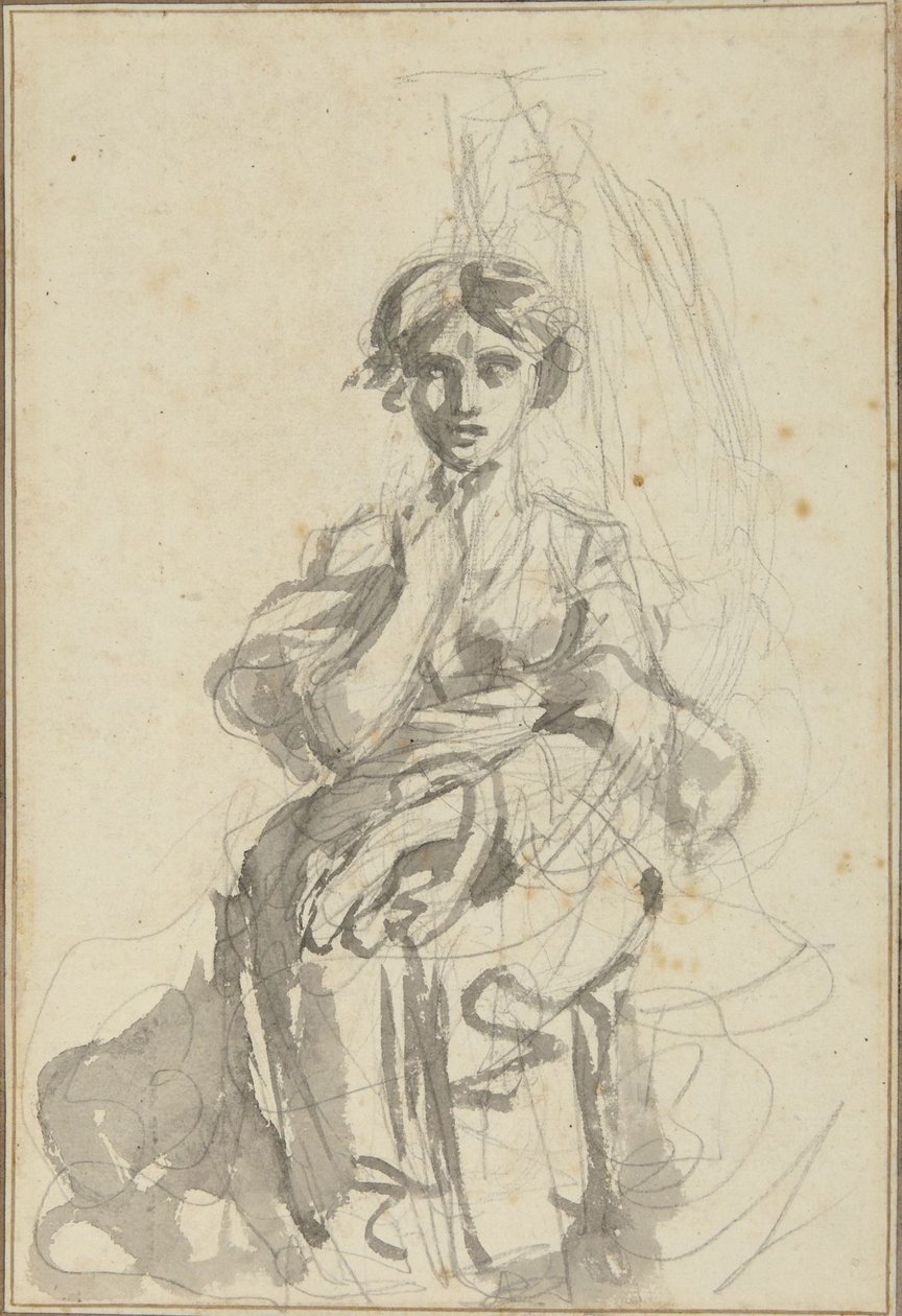 Ülő női alak alkotó: George Romney