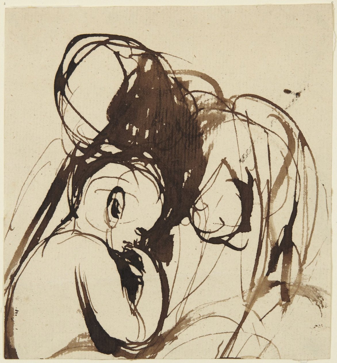 Ülő nő és gyermek alkotó: George Romney