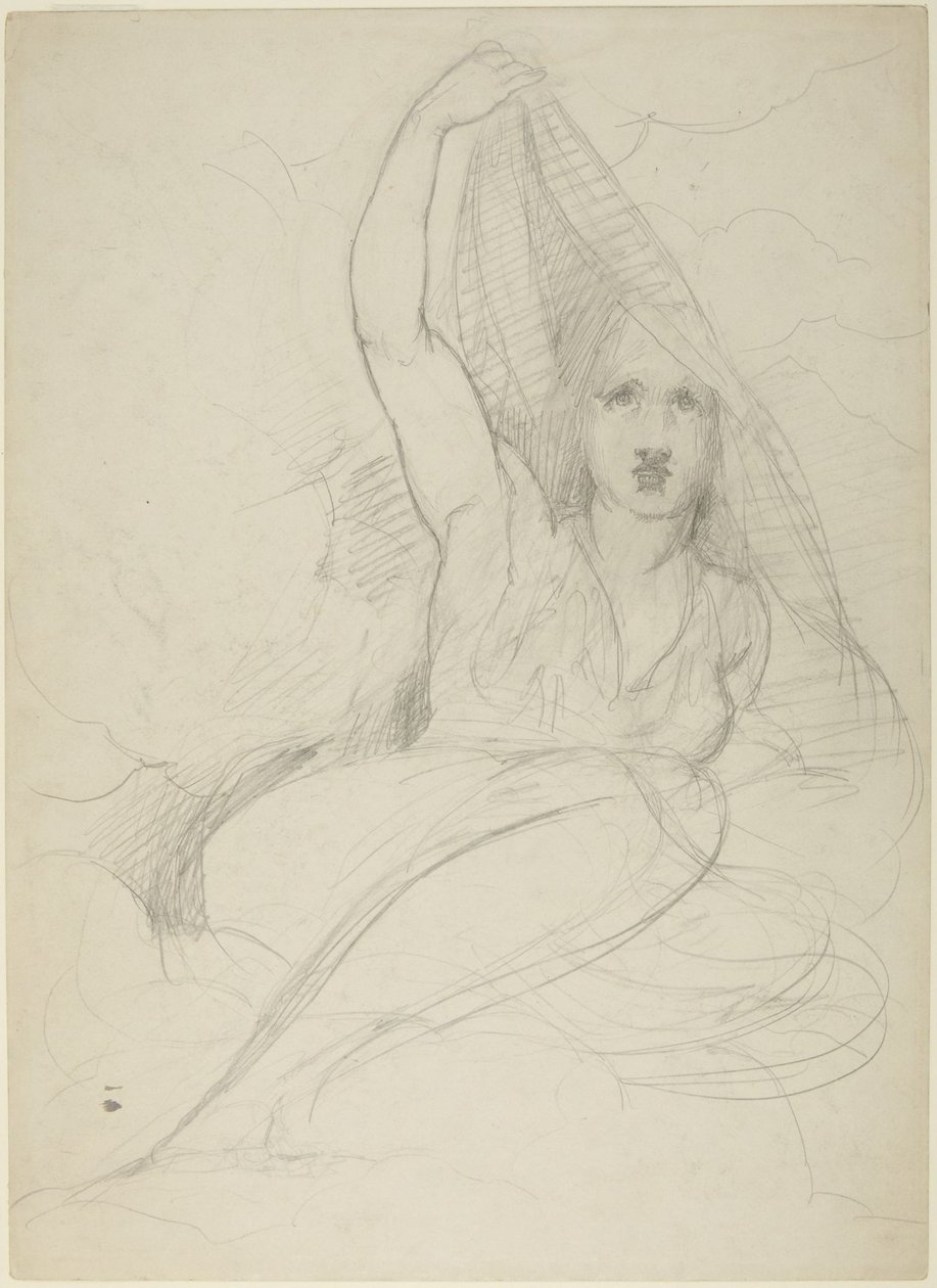 Ülő nő, aki felfedi magát alkotó: George Romney