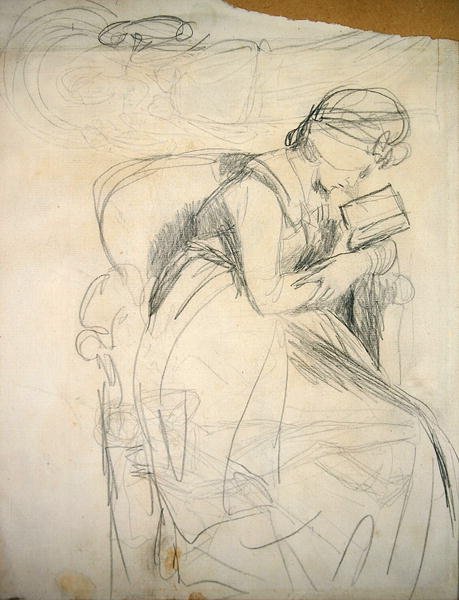 Serena Reading (ceruza papíron) alkotó: George Romney