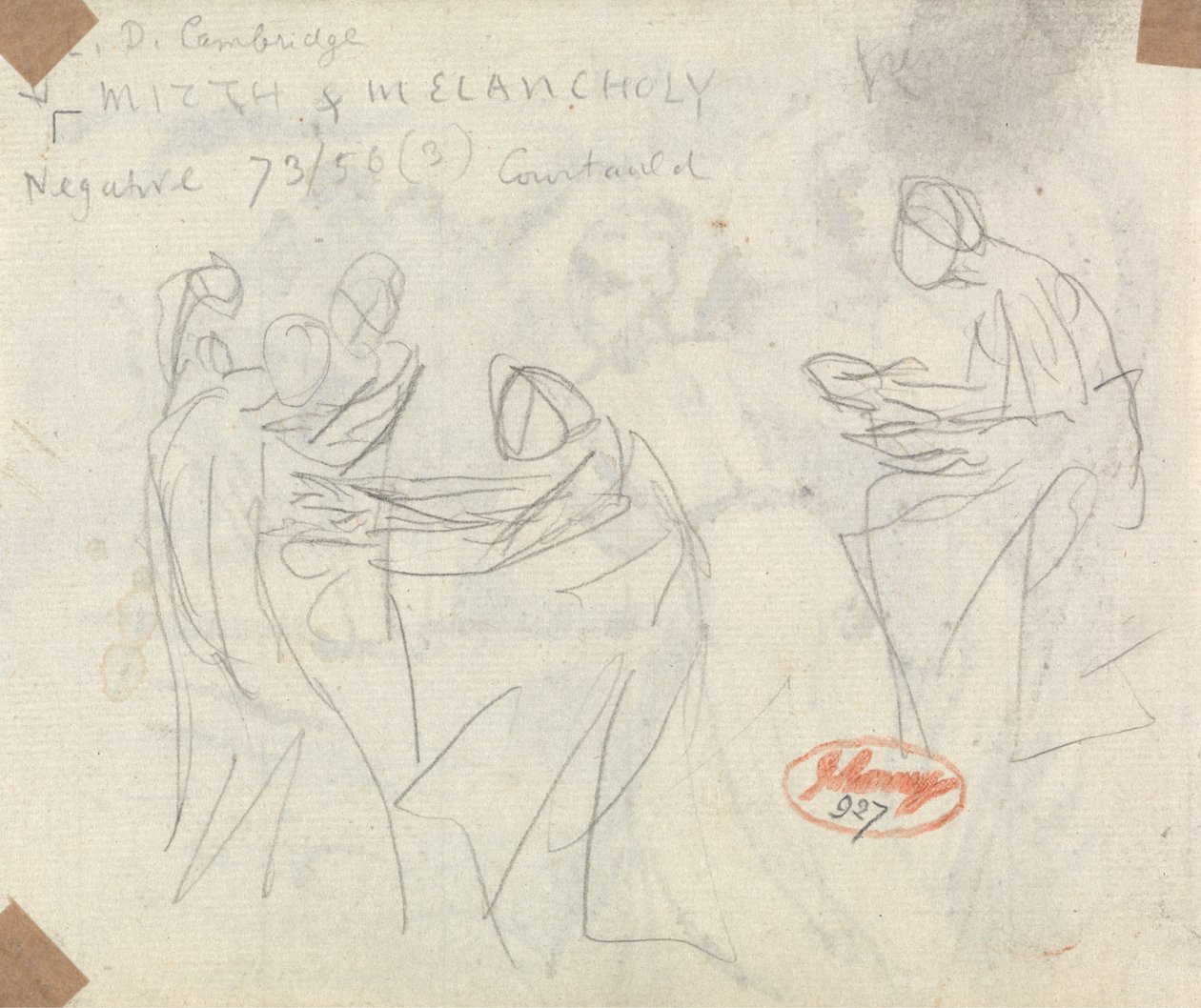 Sketch for Boszorkányok és fiatalok egy barlangban alkotó: George Romney