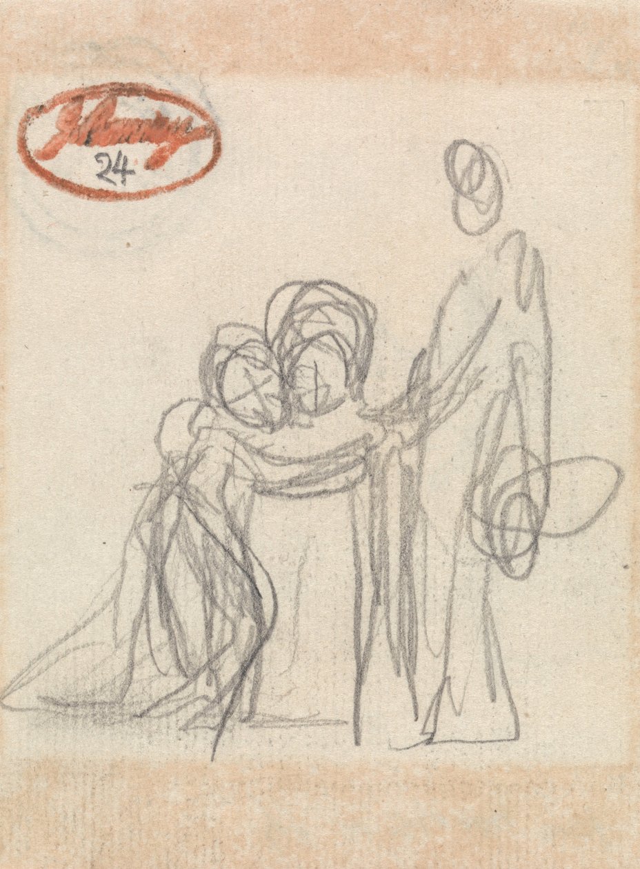 Álló alak két gyermekkel alkotó: George Romney
