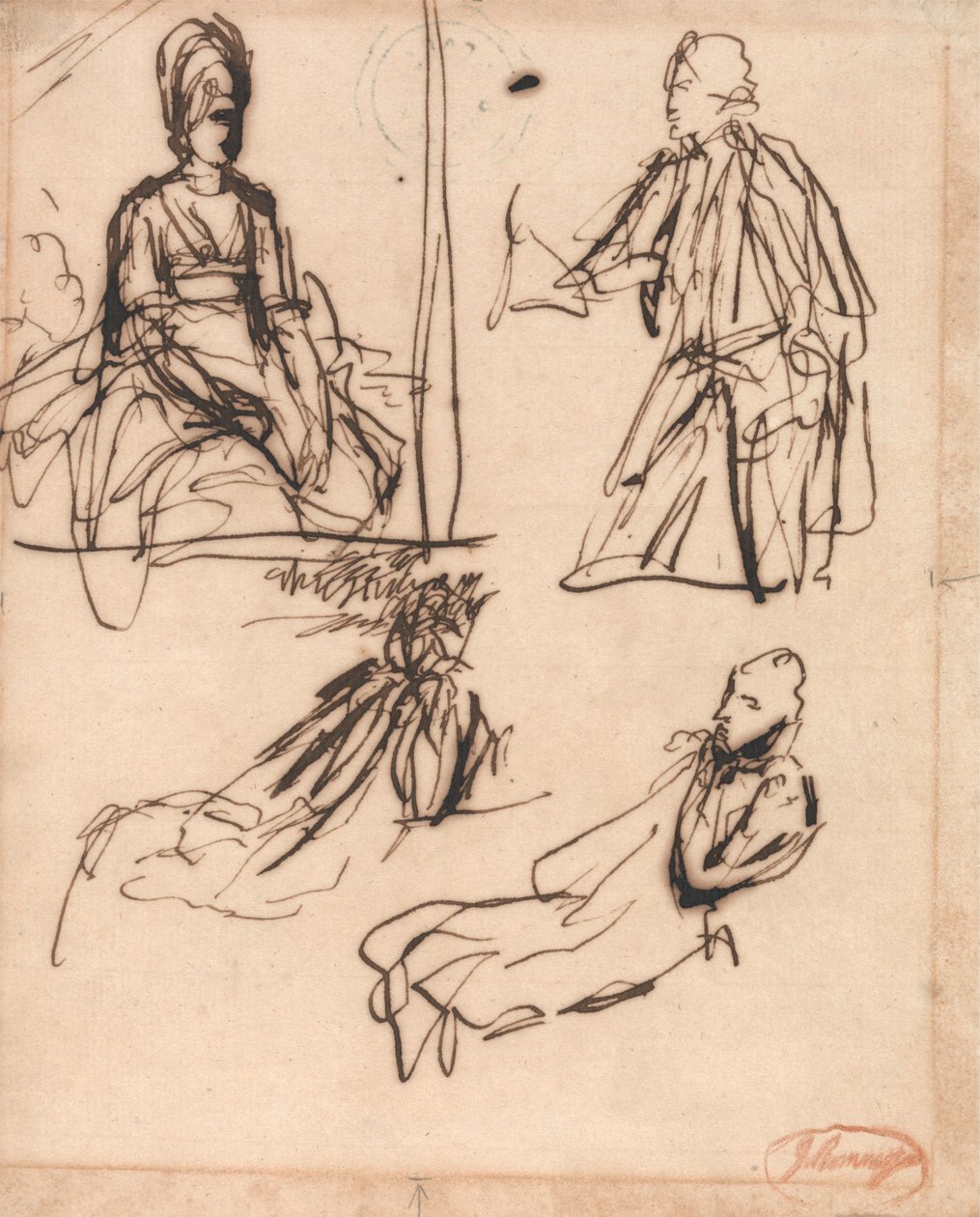 Vázlatok egy férfi és egy nő portréjához alkotó: George Romney