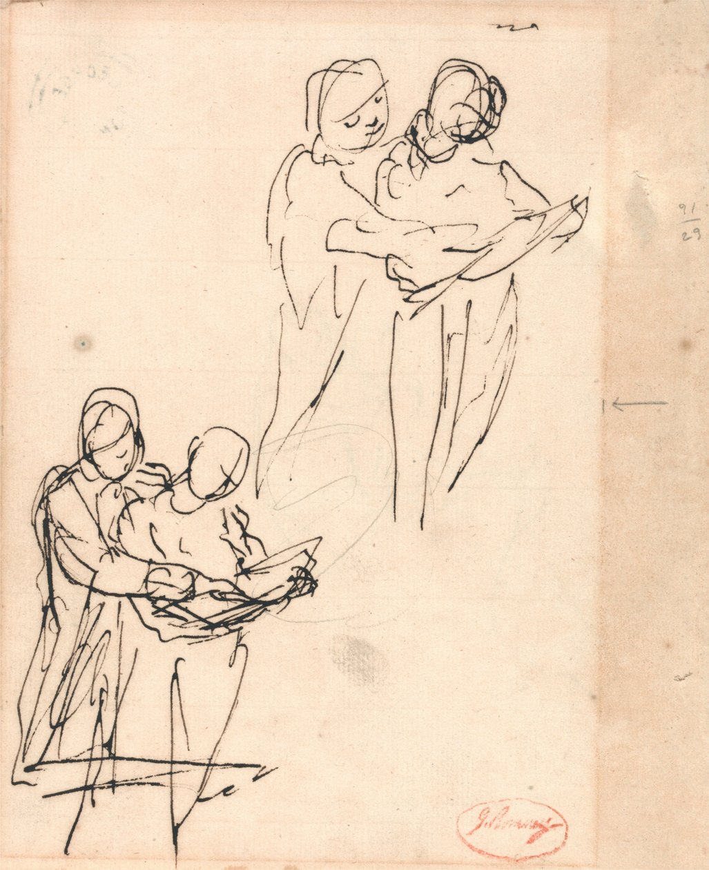 Könyvet böngésző gyermekekről szóló tanulmányok alkotó: George Romney