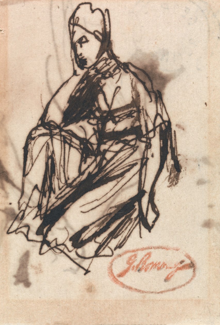 Előrajz egy női portréhoz alkotó: George Romney