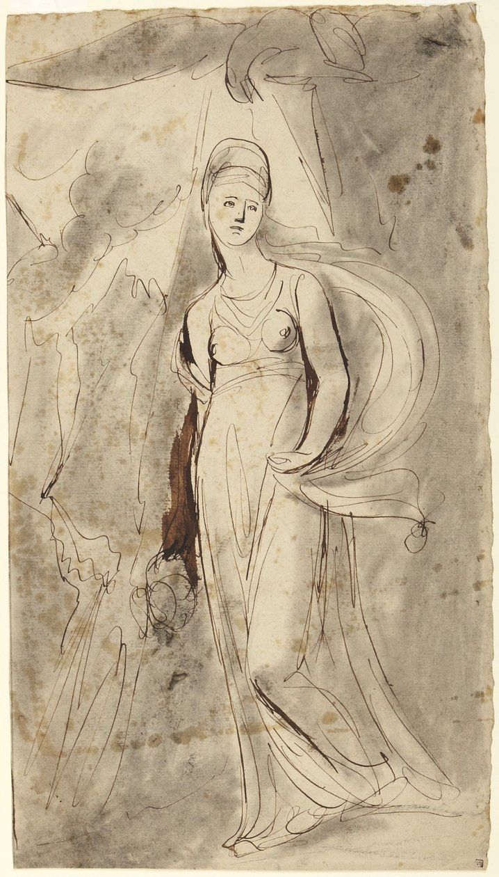 Elizabet Warren, Bulkeley vikomtnőjének „Hébé” című portréjához készült vázlat alkotó: George Romney