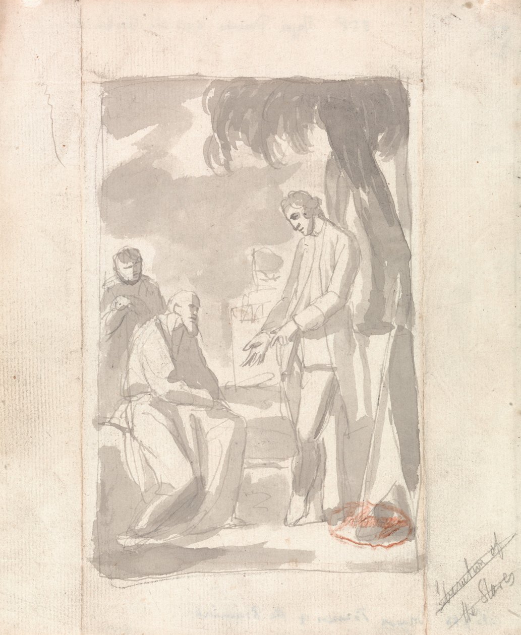 Vázlat Thomas Pearson őrnagy és a brahmin portréjához alkotó: George Romney
