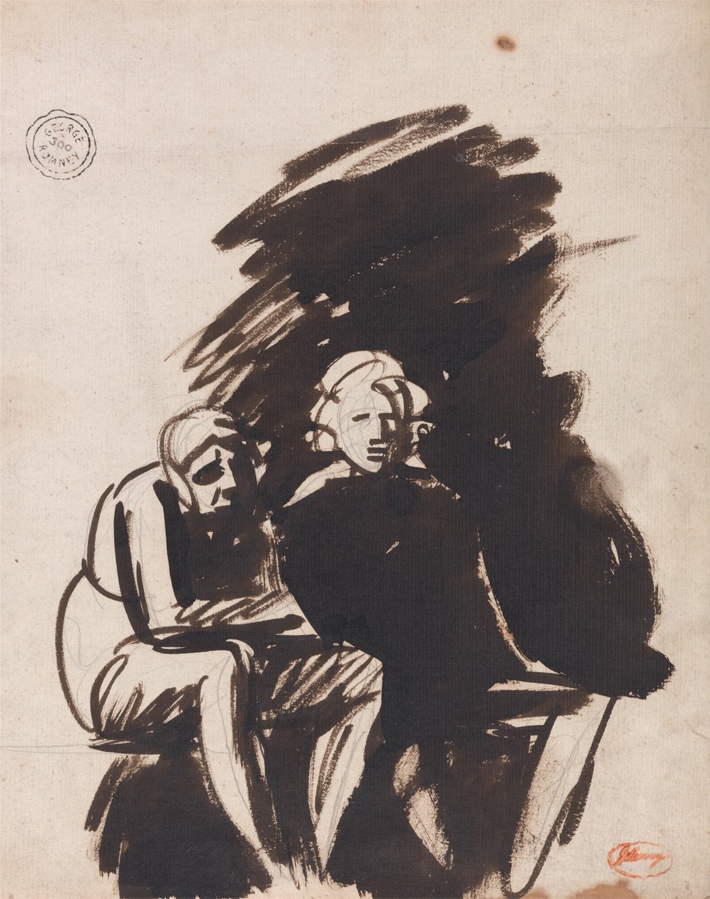 Két alak tanulmányozása alkotó: George Romney