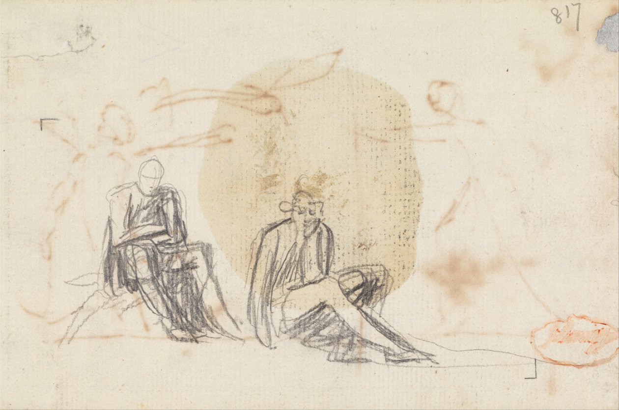 Tanulmány két ülő alakról alkotó: George Romney