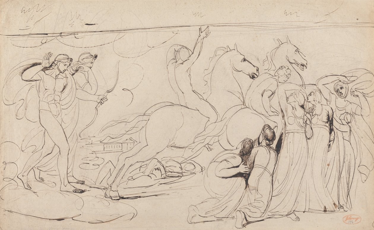 Niobe gyermekeinek elpusztítása alkotó: George Romney