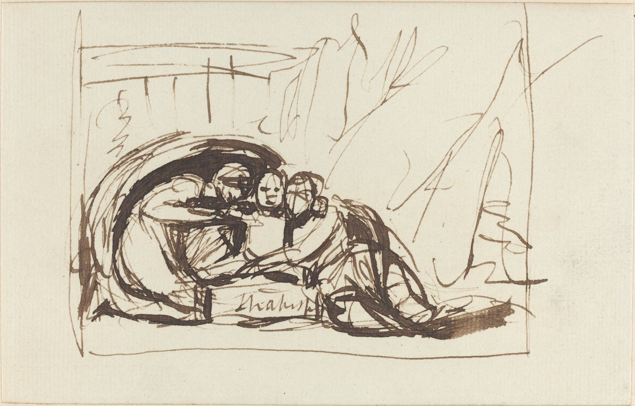 A vígjáték és tragédia által ápolt Shakespeare-csecsemő alkotó: George Romney