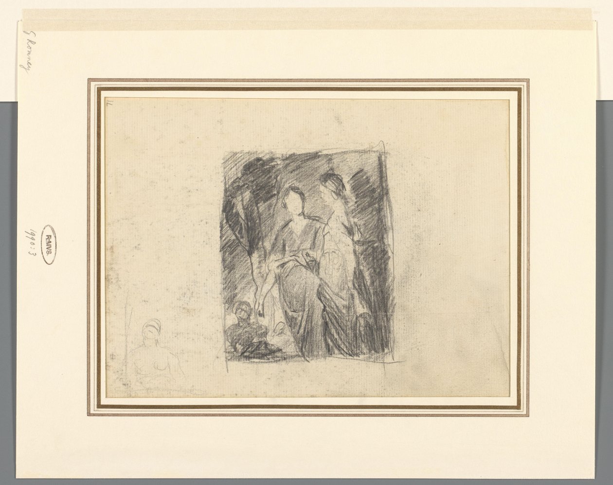 Két női alak a fák között alkotó: George Romney