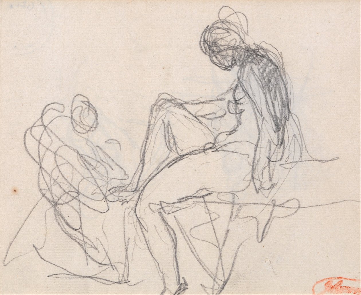 Két figura: Valószínűleg Diana fürdőjéhez alkotó: George Romney