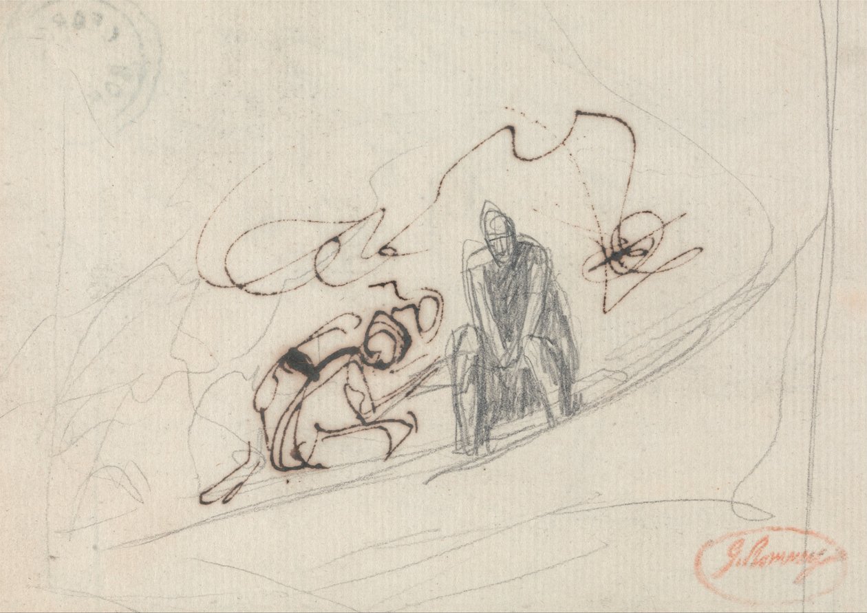 Két ülő alak alkotó: George Romney