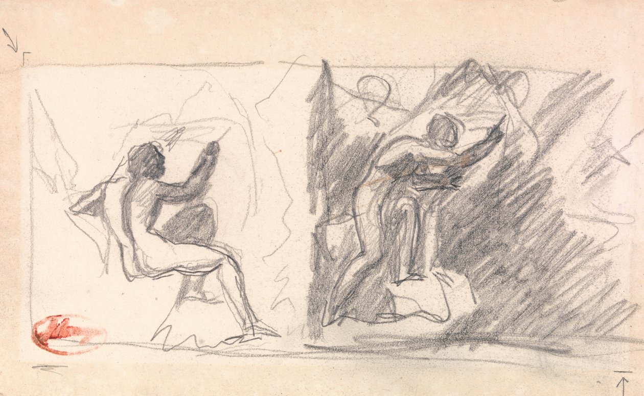 Két vázlat: Álló alak, gesztikulálva alkotó: George Romney