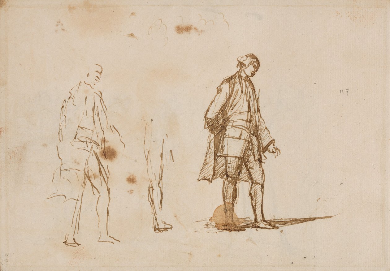 Két tanulmány egy férfi alakról alkotó: George Romney